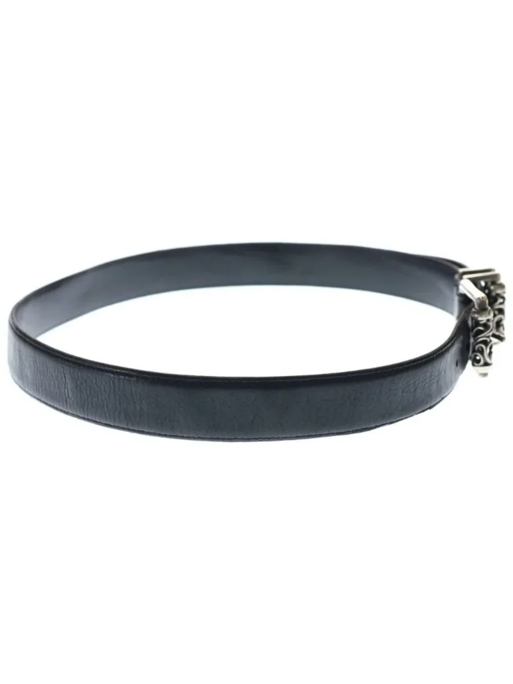 Chrome Hearts Blt Roller Buckle Leather Belt Silver